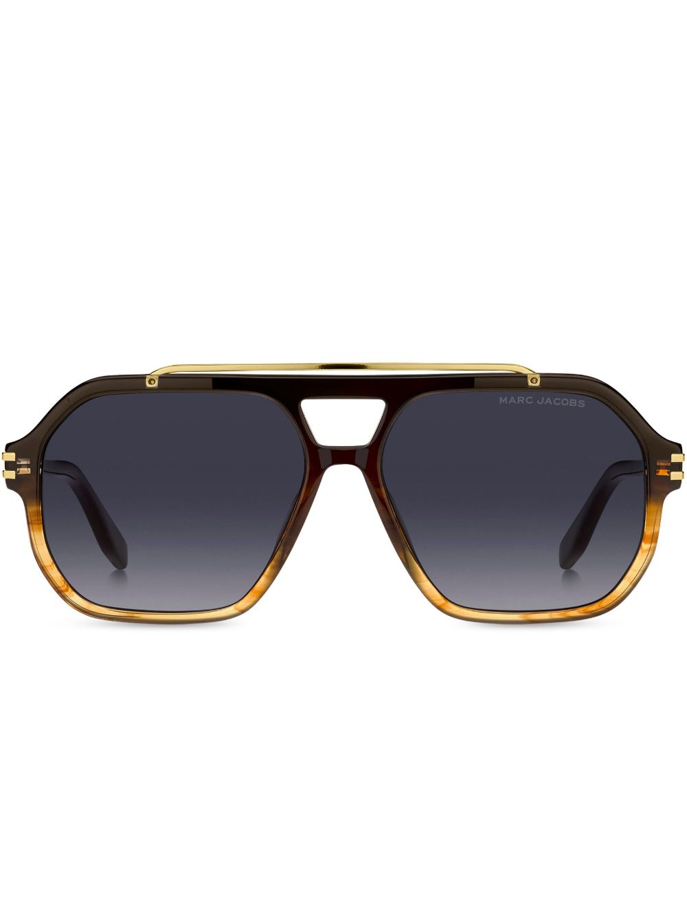 Marc Jacobs Eyewear 753S 飞行员镜框太阳眼镜 - 褐色