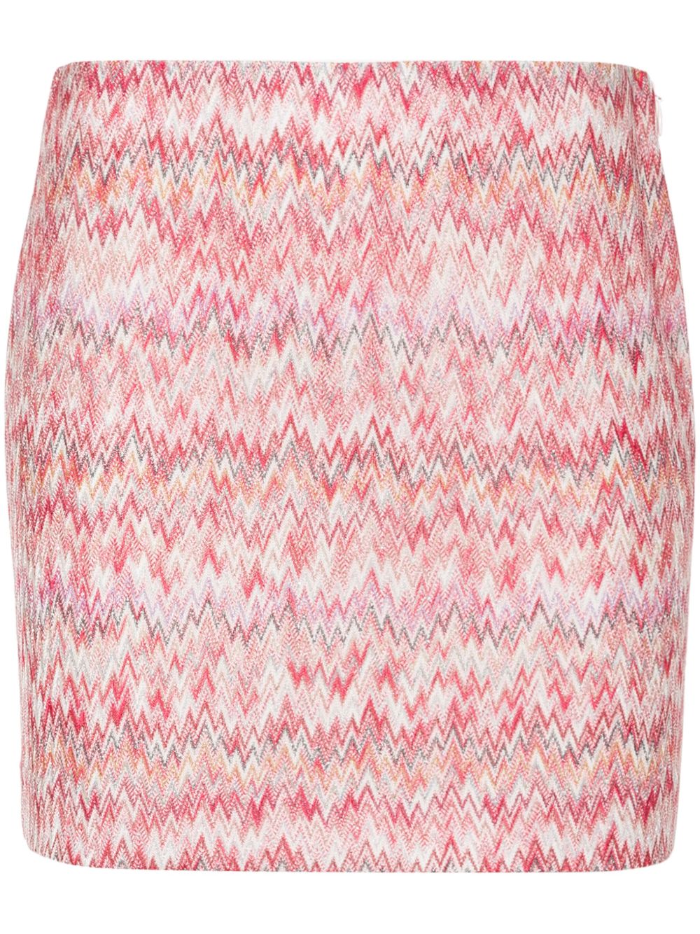 Missoni Z字形图案编织迷你半身裙 - 粉色
