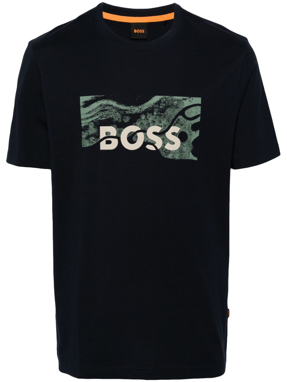 BOSS logo橡胶T恤 - 蓝色