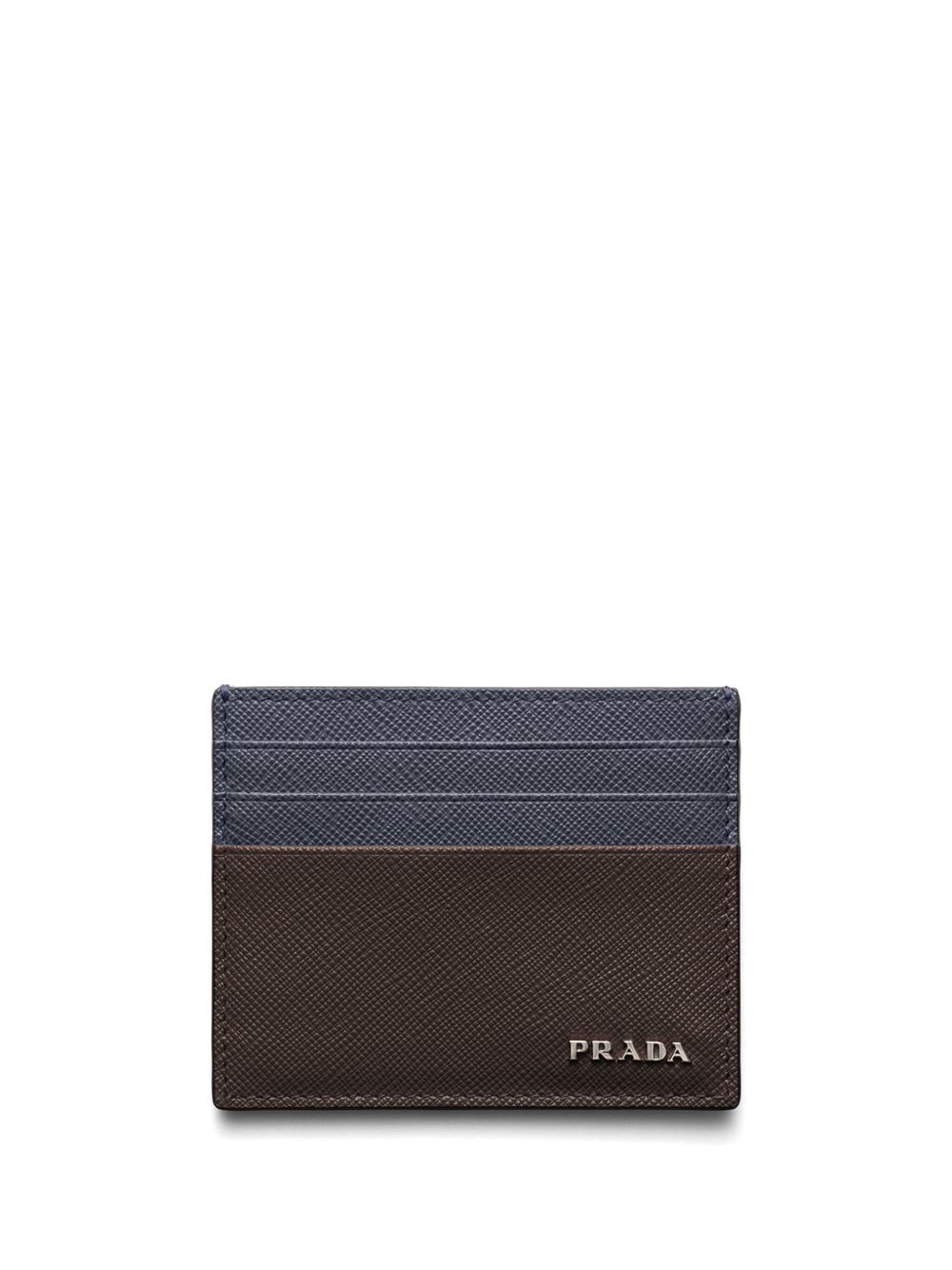 Prada 皮质卡夹 - 褐色