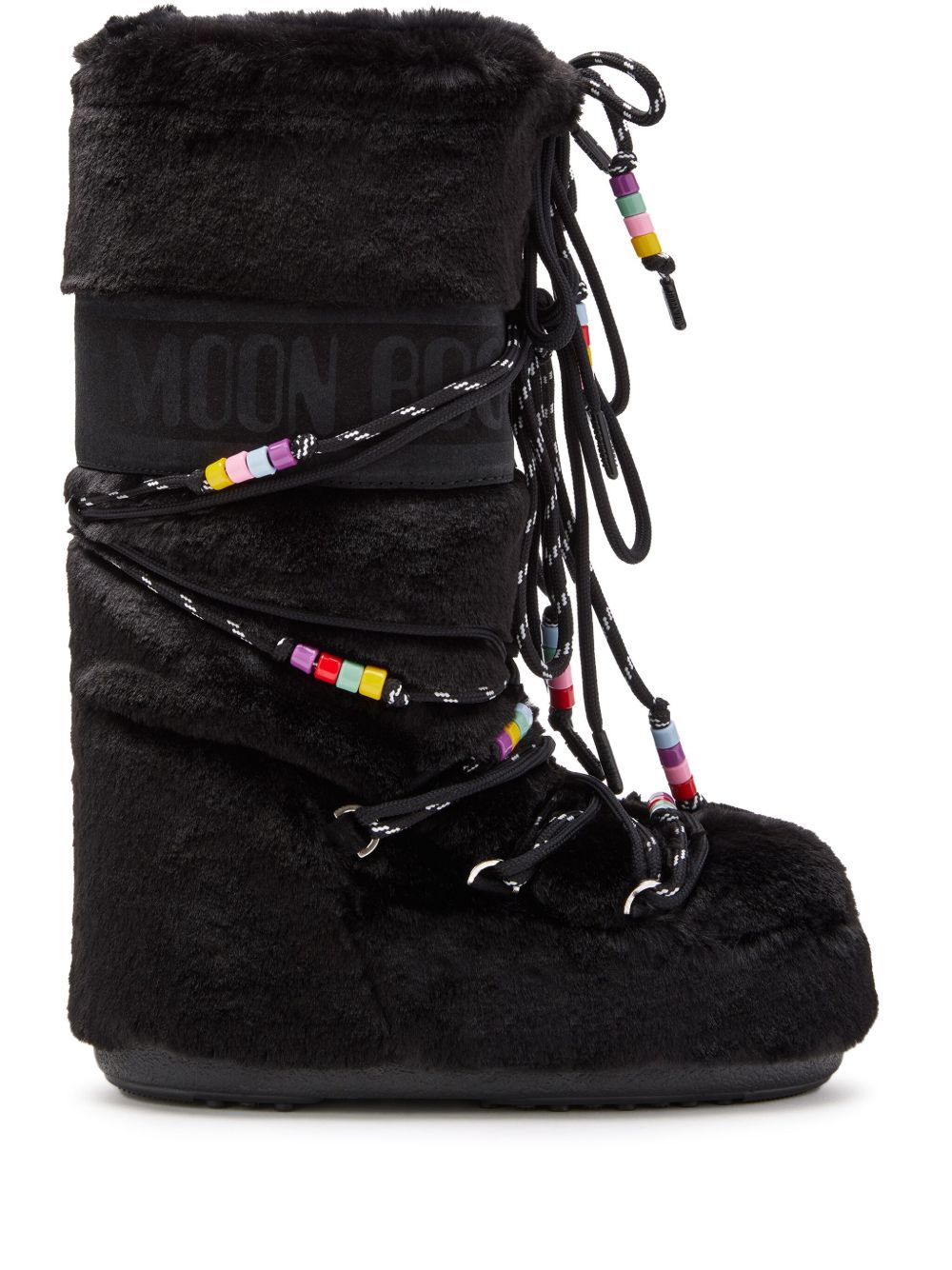 Moon Boot Icon 珠饰细节短靴 - 黑色