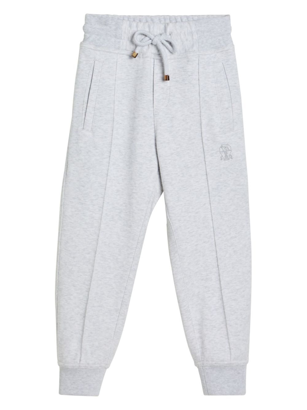 Brunello Cucinelli Kids logo印花运动裤 - 灰色