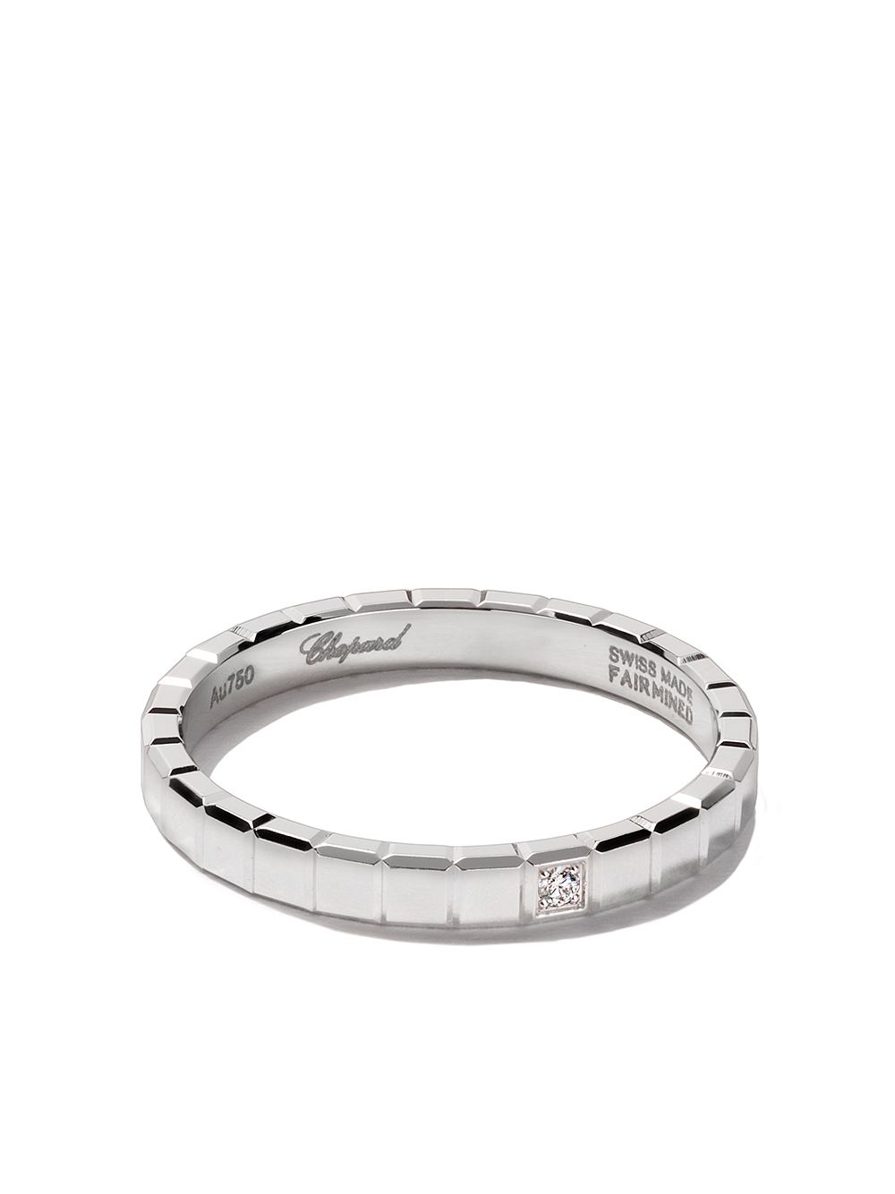 Chopard 18k白金Ice Cube钻石戒指 - 银色