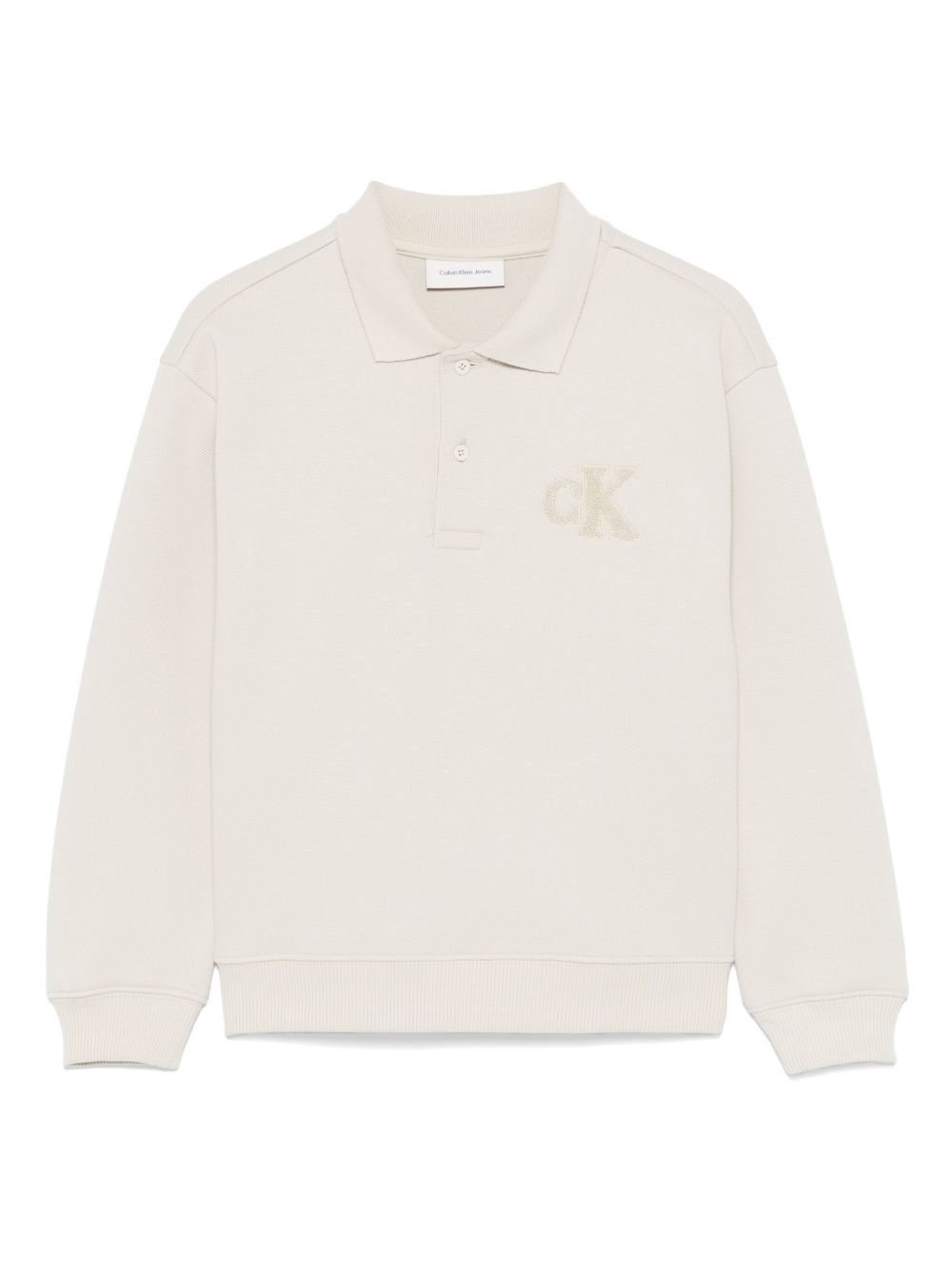 Calvin Klein Kids logo刺绣polo衫 - 中性色