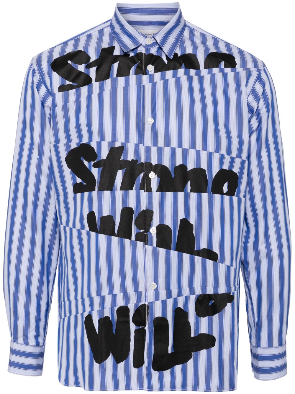 Comme Des Garçons Shirt Strong Will 印花衬衫 - 蓝色