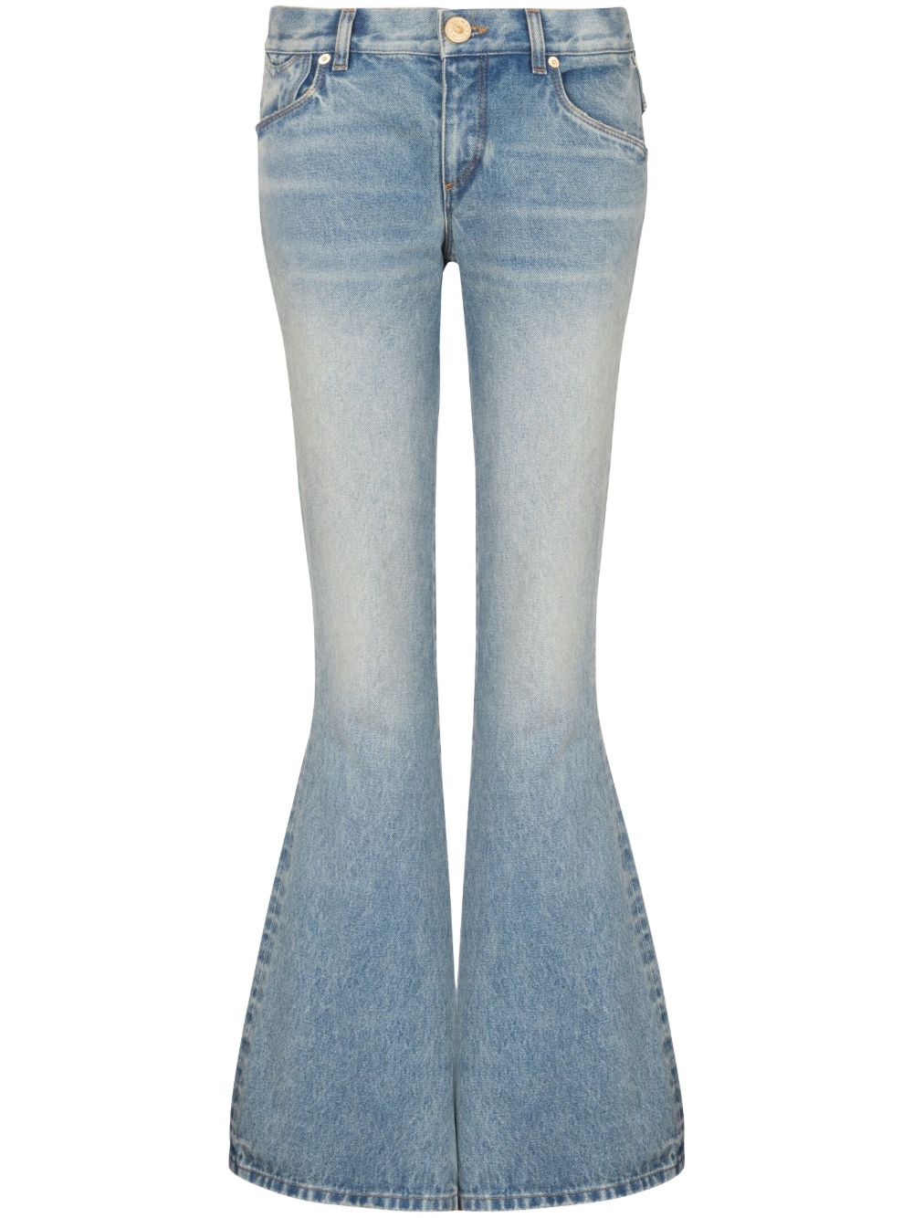 Balmain Western 低腰微喇牛仔裤 - 蓝色
