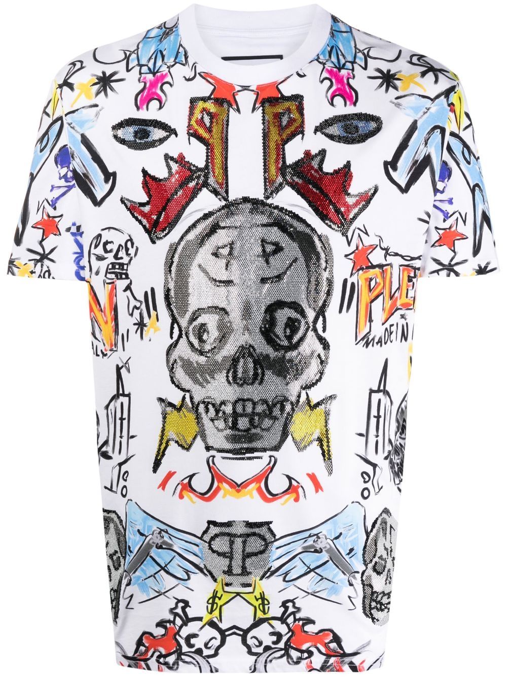 Philipp Plein 图案印花短袖T恤 - 白色