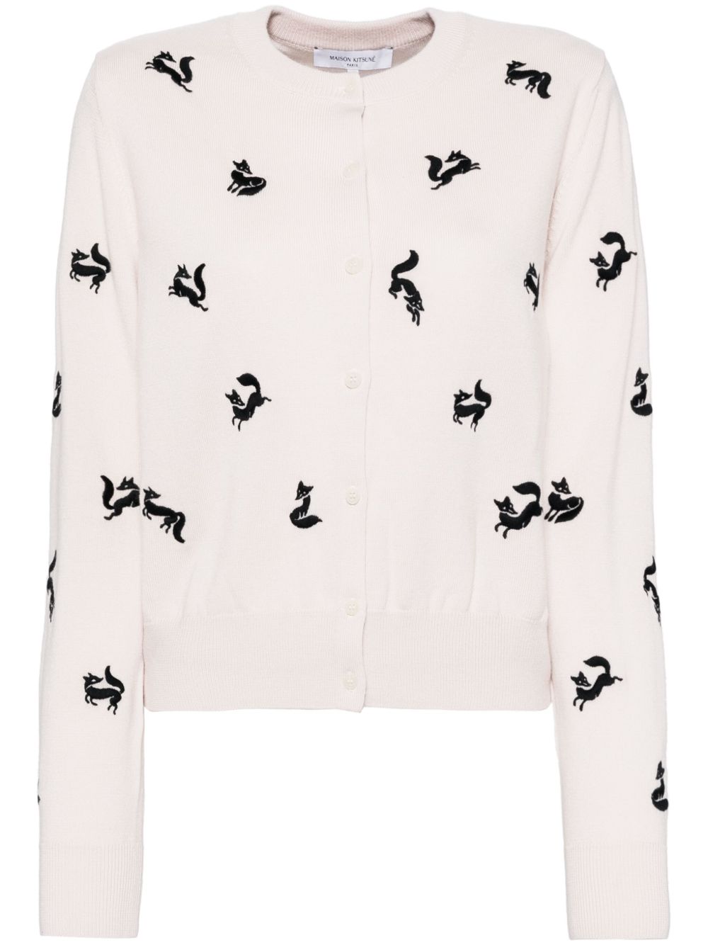 Maison Kitsuné Fancy fox 刺绣开衫 - 粉色