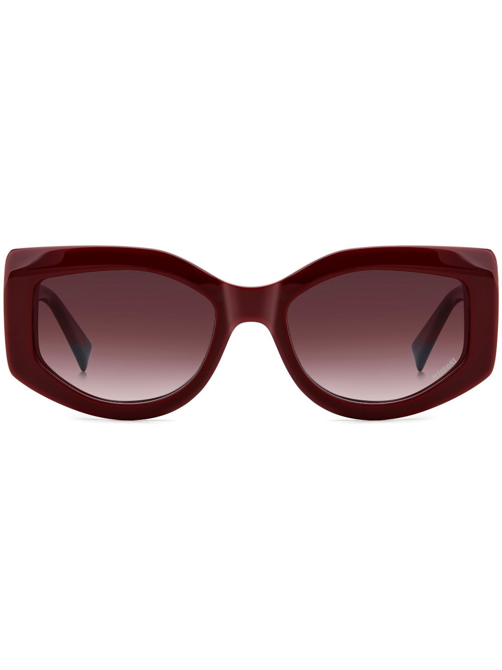 MISSONI EYEWEAR logo雕刻猫眼框太阳眼镜 - 红色