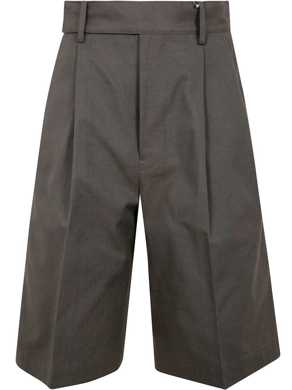 Yohji Yamamoto 褶饰短裤 - 绿色