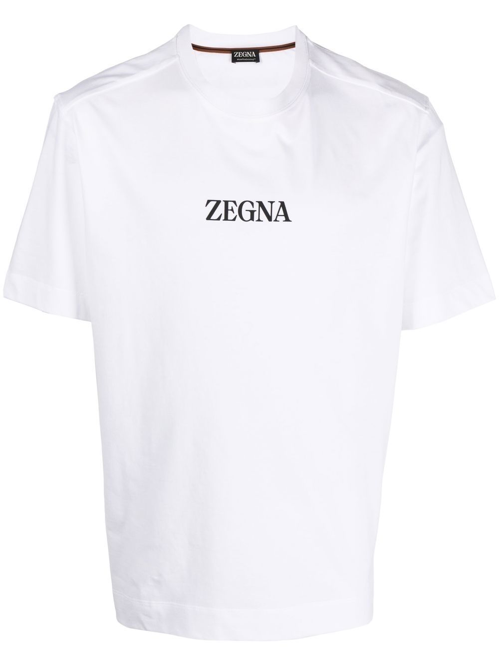 Zegna logo印花圆领T恤 - 白色