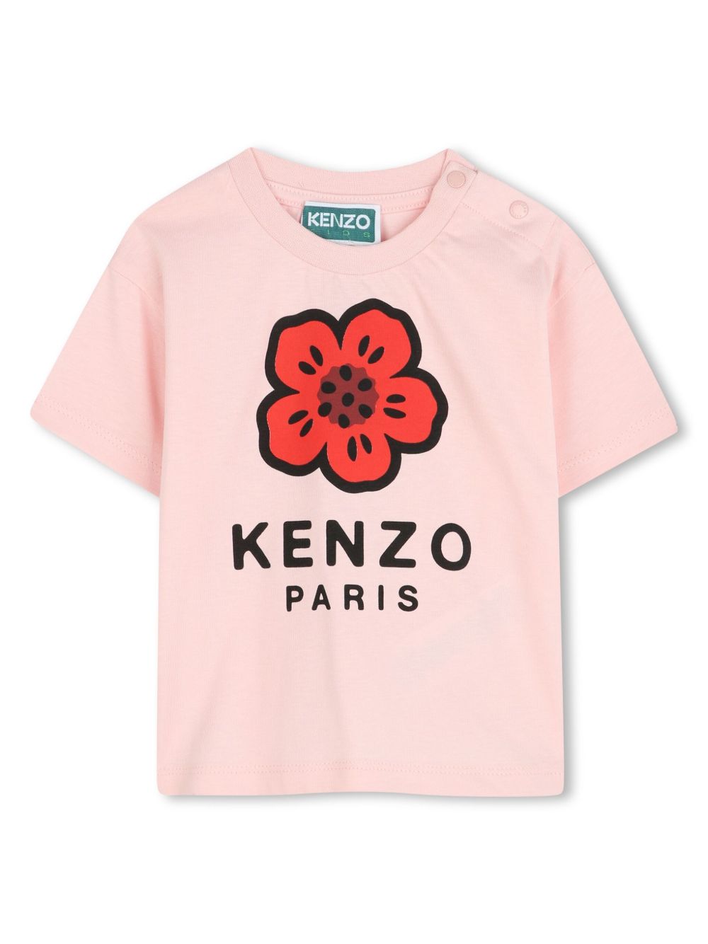 Kenzo Kids logo印花T恤 - 粉色