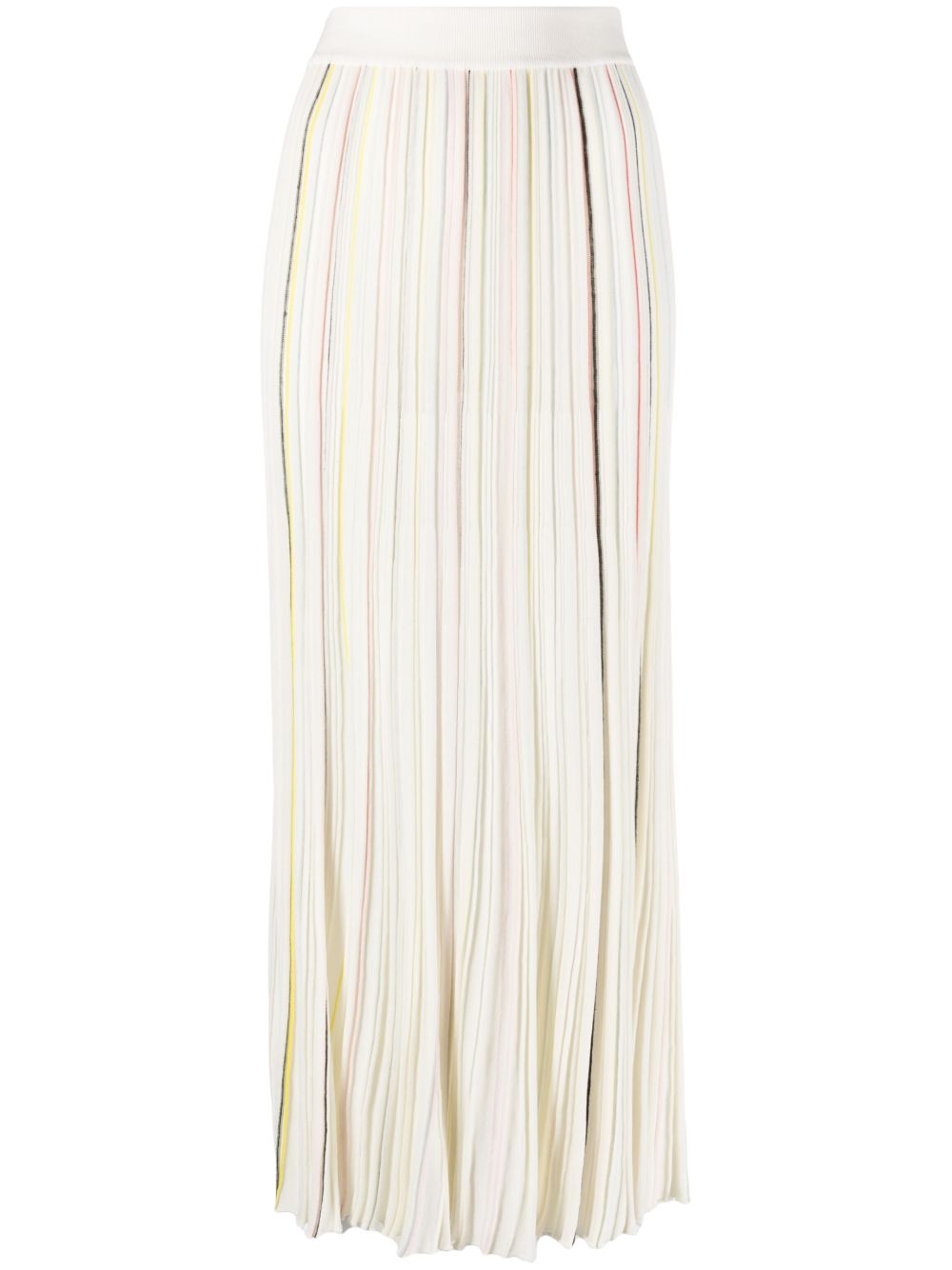 Sonia Rykiel Multicolor 条纹百褶半身裙 - 白色