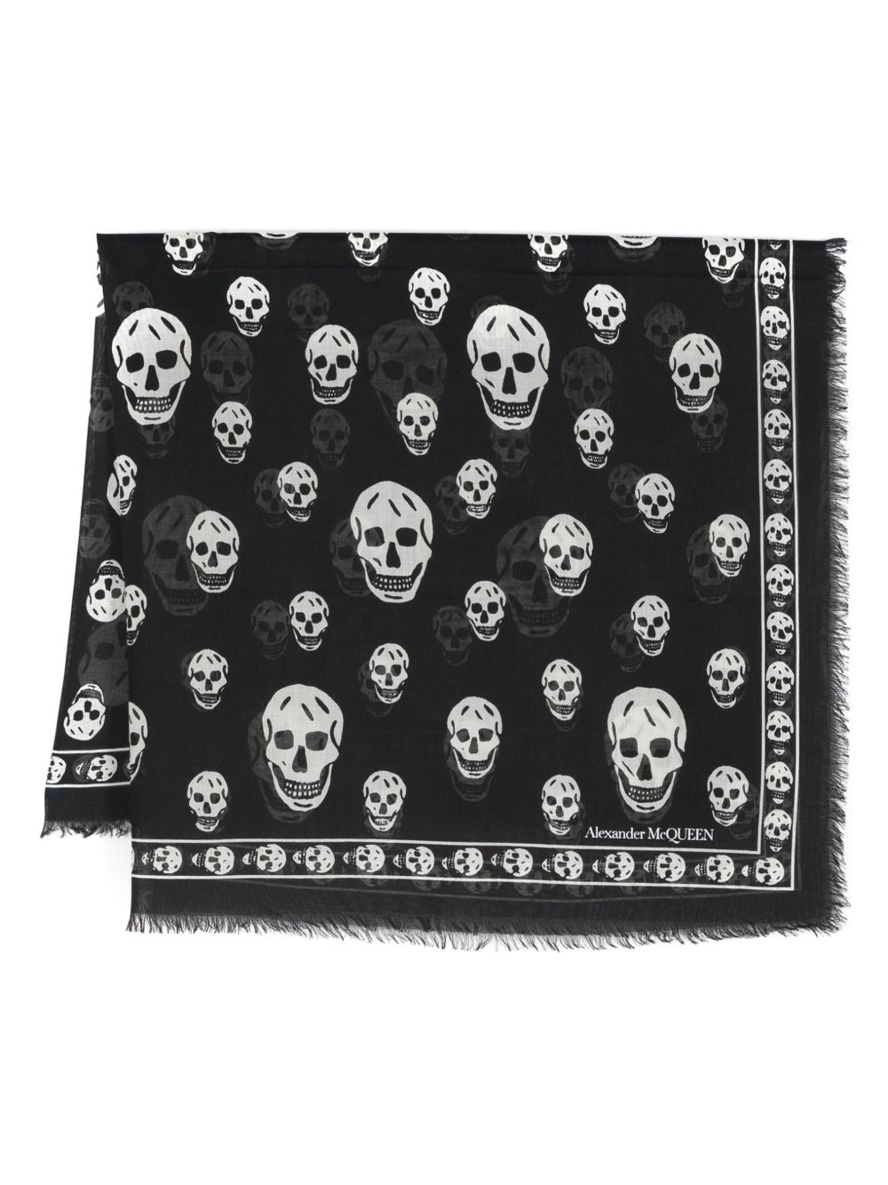 Alexander McQueen Classic Skull 围巾 - 黑色