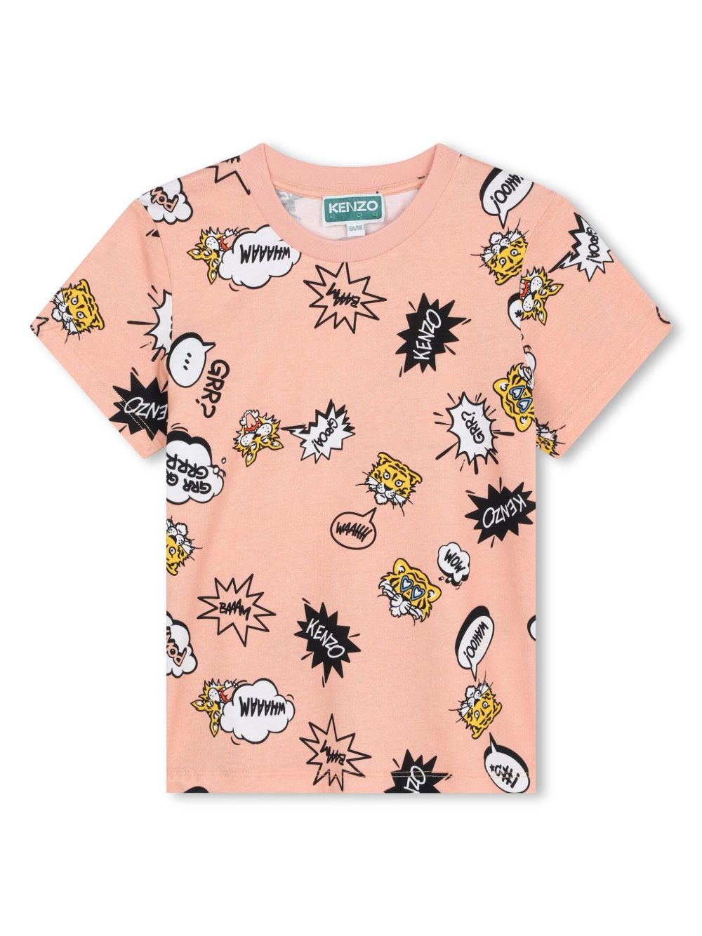 Kenzo Kids 图案印花棉T恤 - 中性色