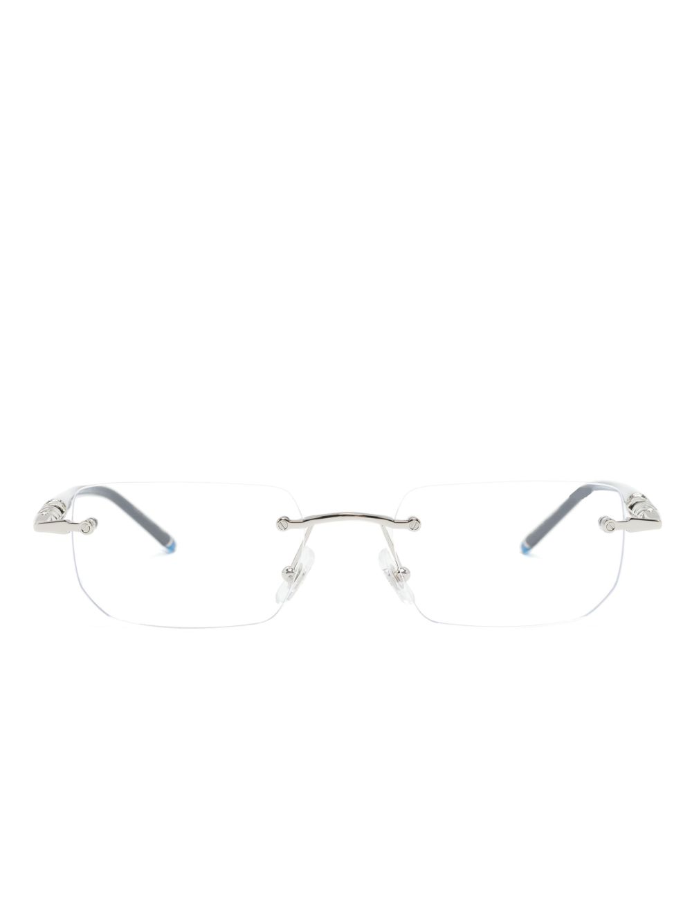Montblanc 长方形框太阳眼镜 - 银色