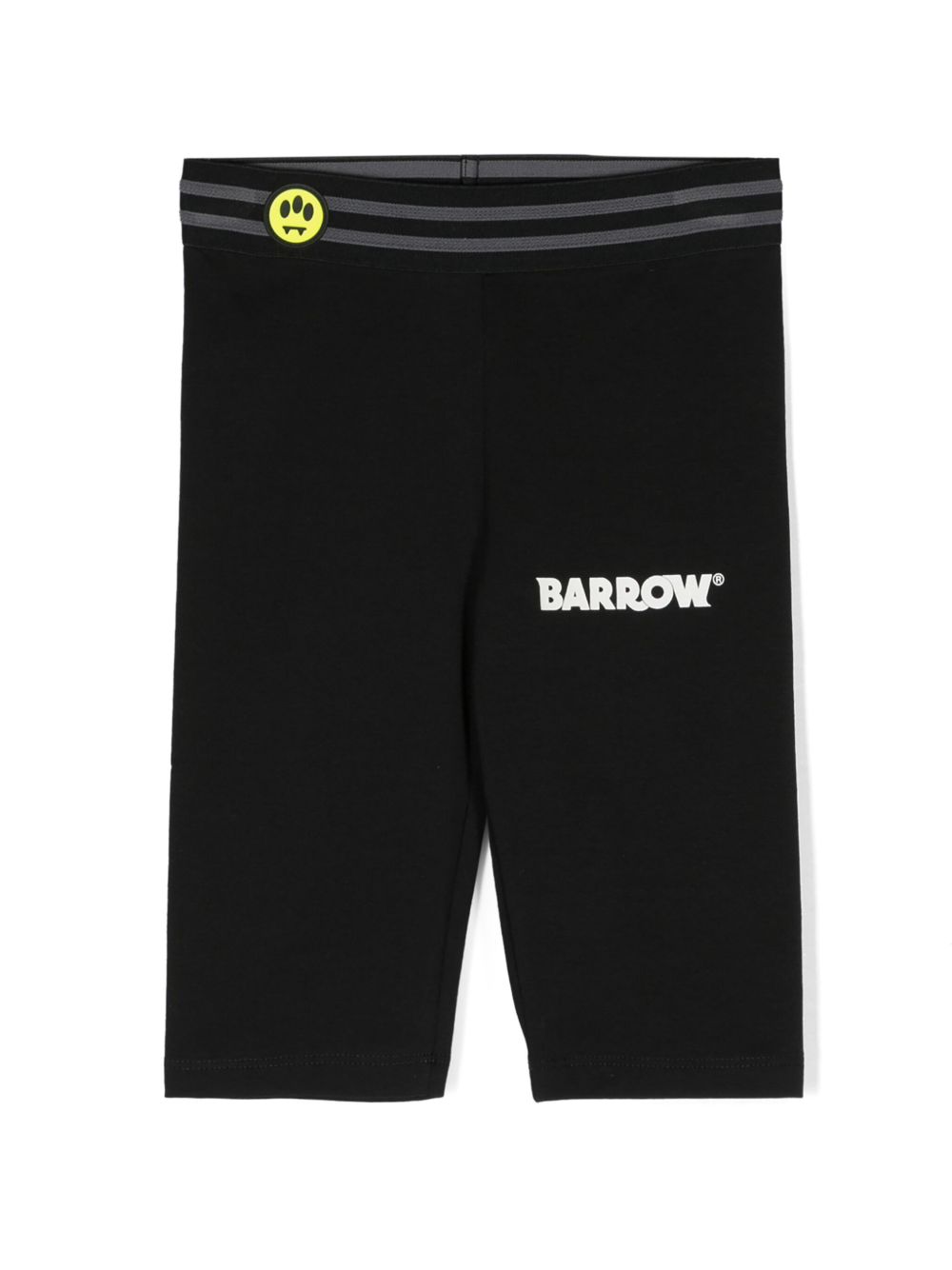 Barrow kids logo印花平纹针织骑行短裤 - 黑色
