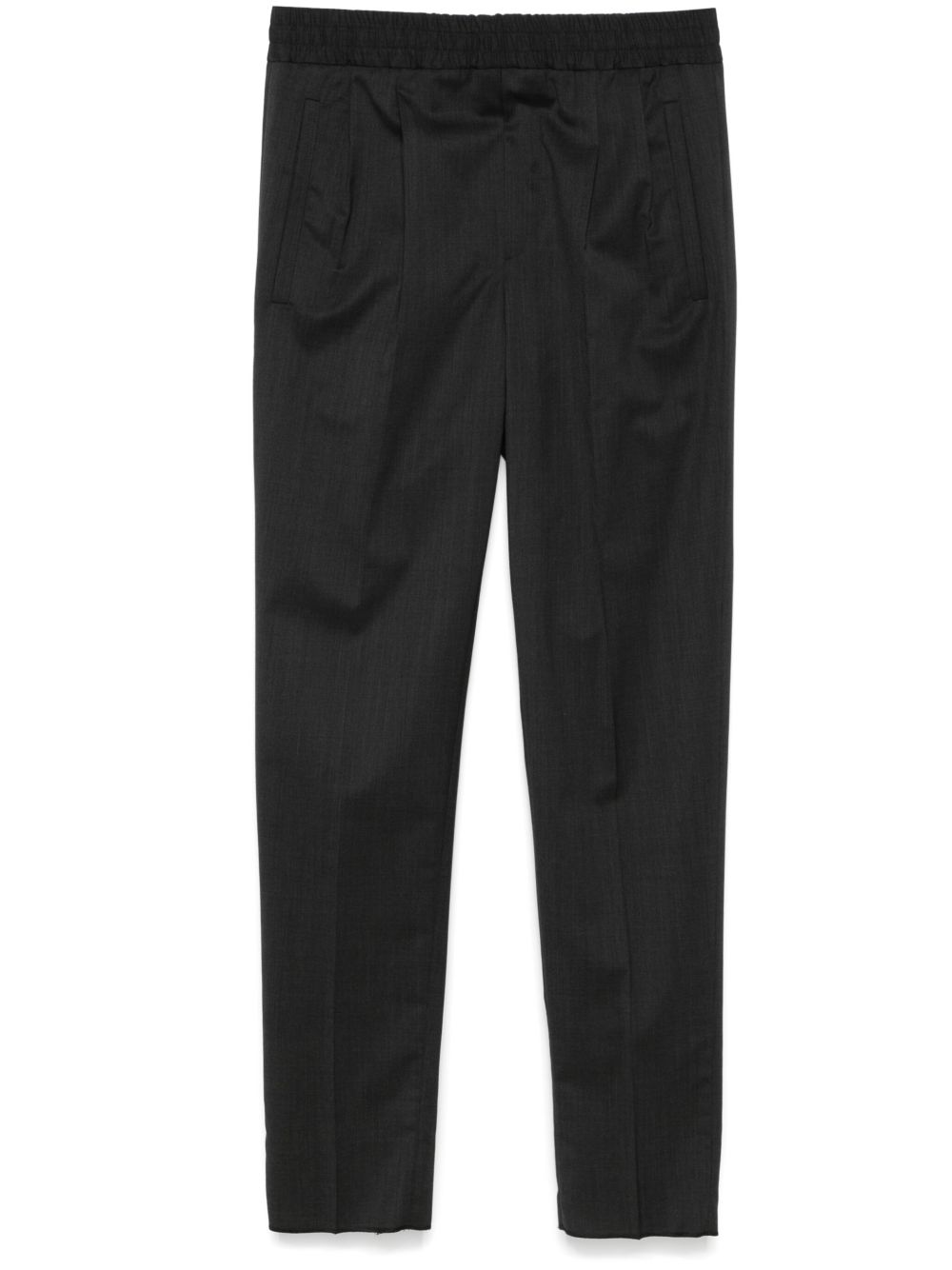 Zegna 褶饰细节锥形裤 - 灰色