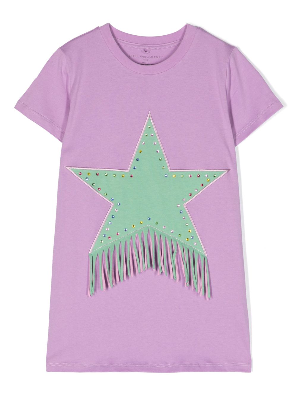 Stella McCartney Kids Star 印花T恤式连衣裙 - 紫色