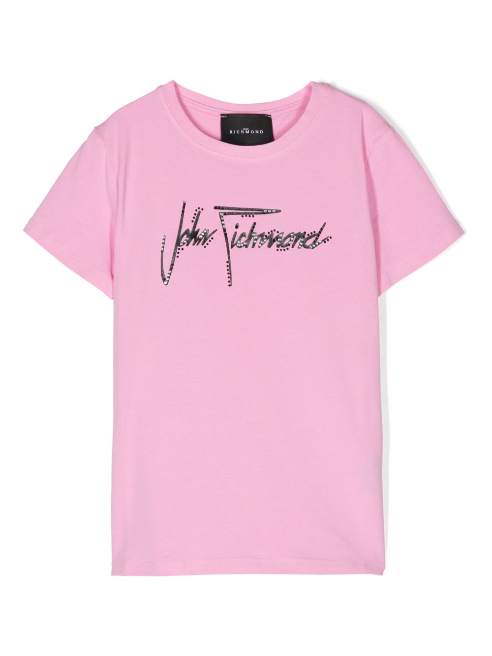 John Richmond Junior logo印花T恤 - 粉色