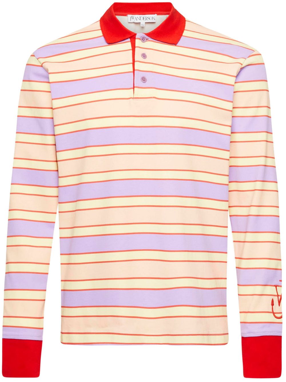 JW Anderson 条纹polo衫 - 粉色