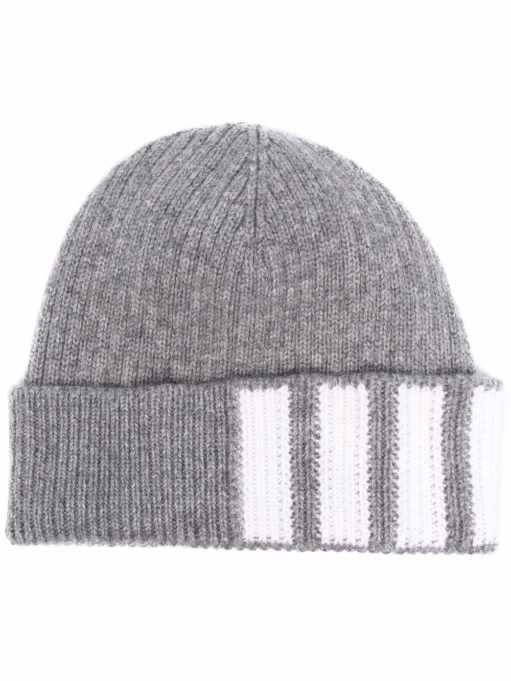 Thom Browne Kids 4-Bar 套头帽 - 灰色