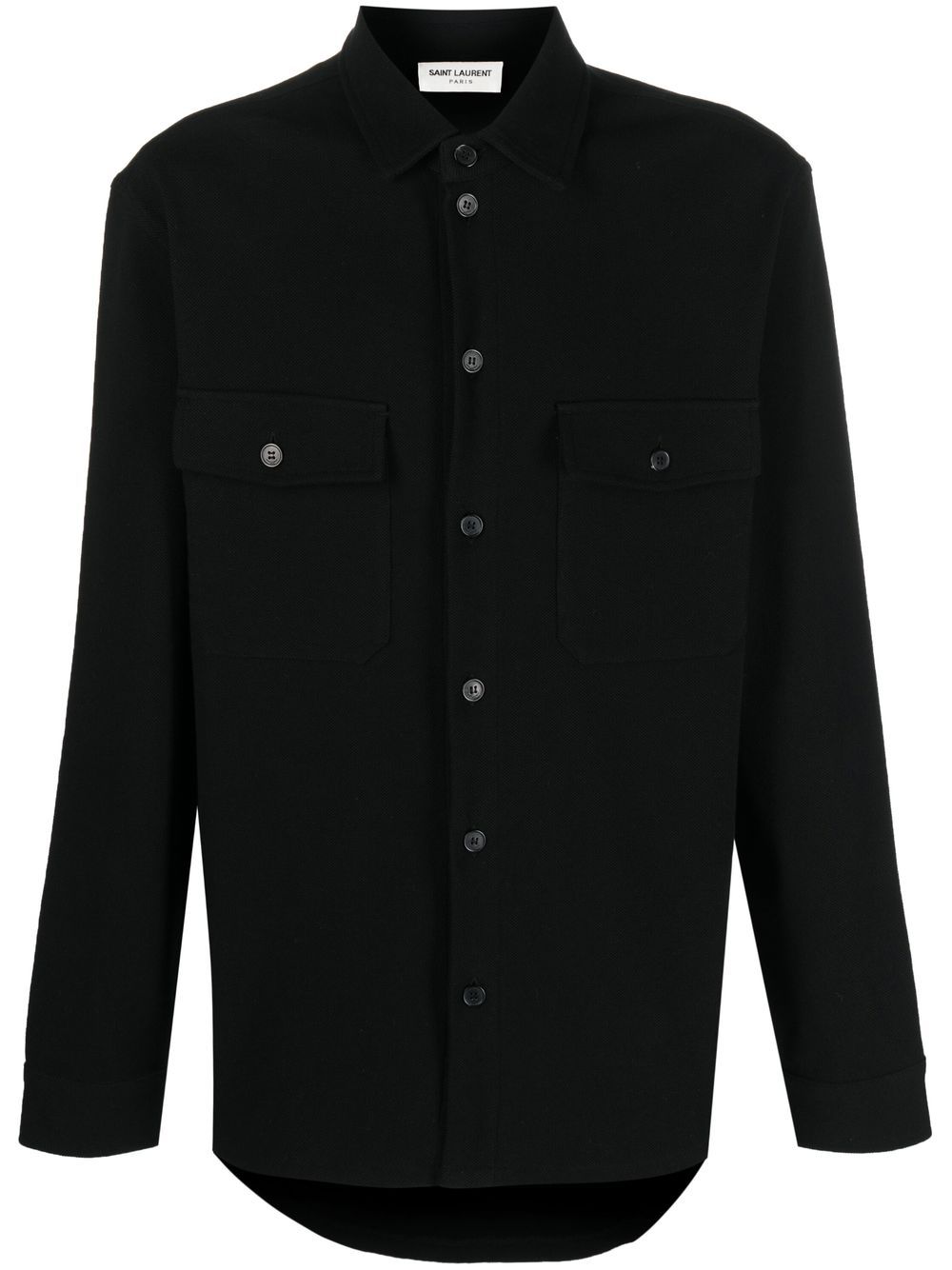 Saint Laurent 长袖棉衬衫 - 黑色