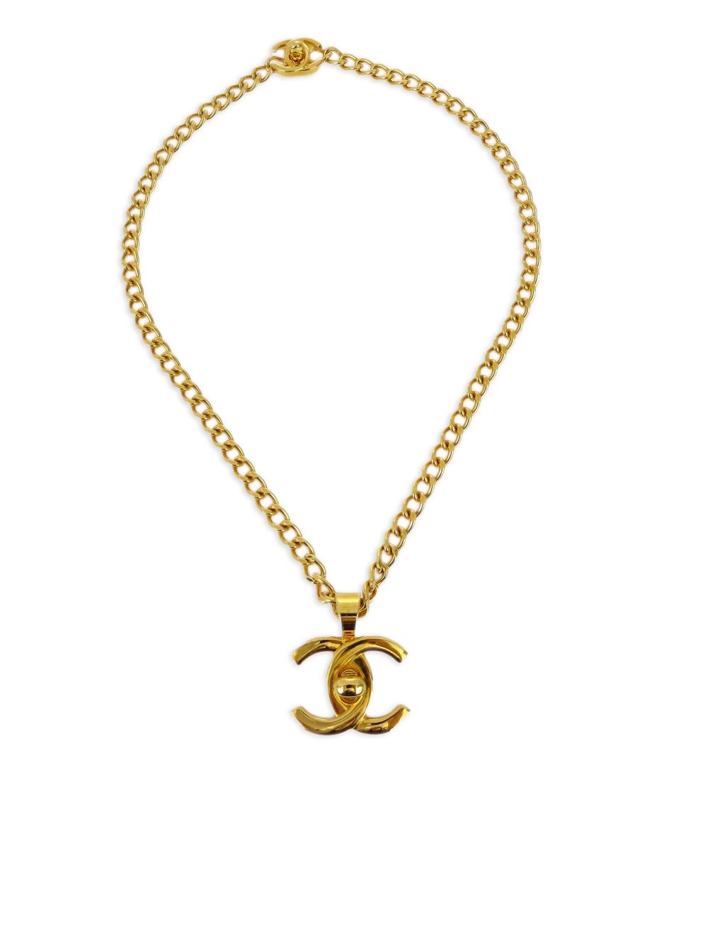 CHANEL Pre-Owned CC 旋扣锁链式项链（1997年典藏款） - 金色