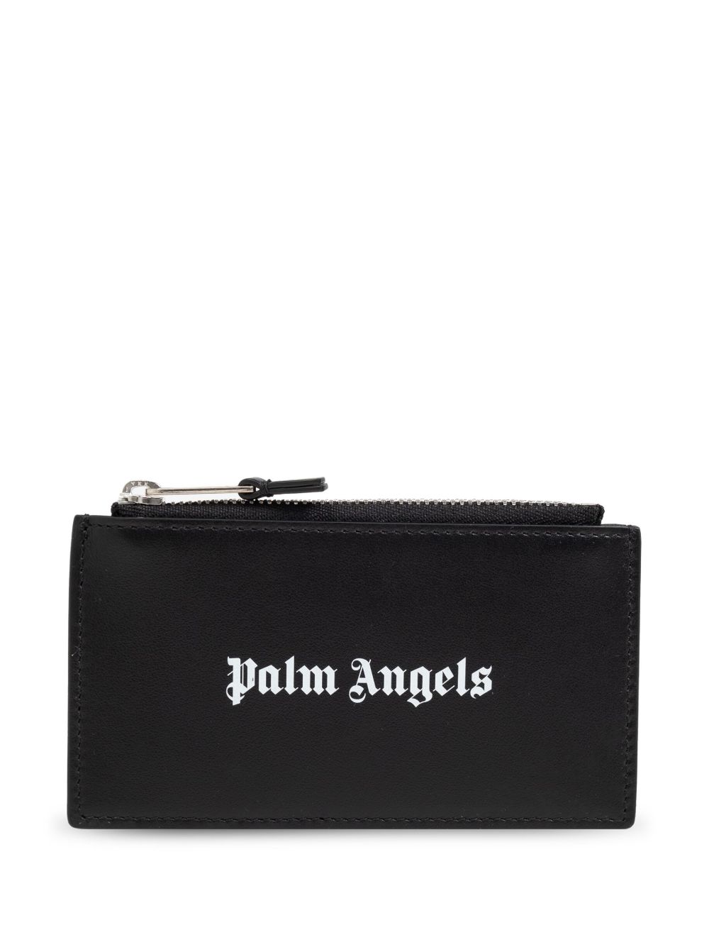 Palm Angels logo贴花皮质钱包 - 黑色