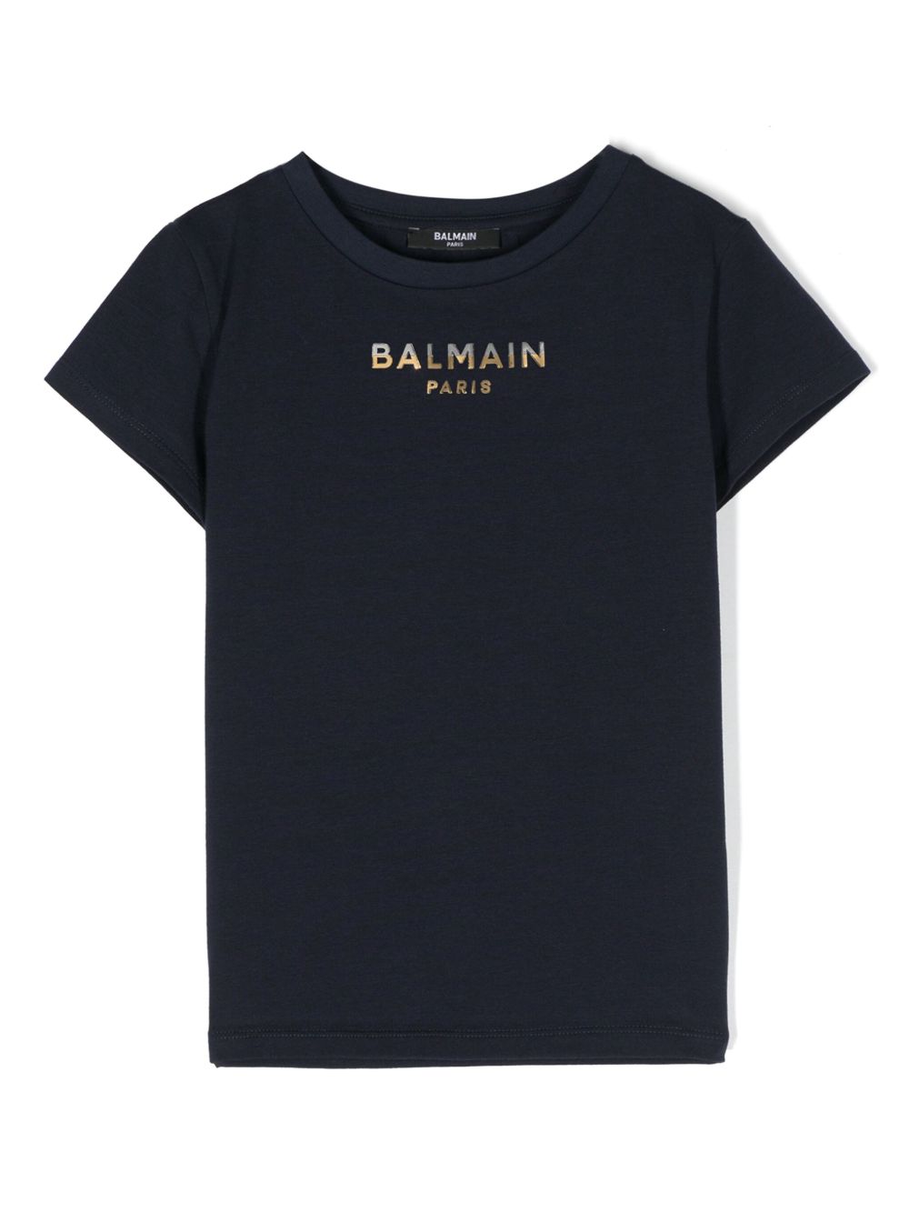 Balmain Kids 贴花logo T恤 - 蓝色