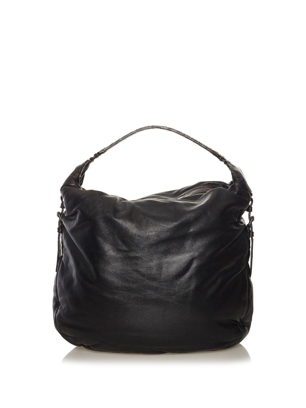 Bottega Veneta Pre-Owned 皮质单肩包（2000-2007年典藏款） - 黑色