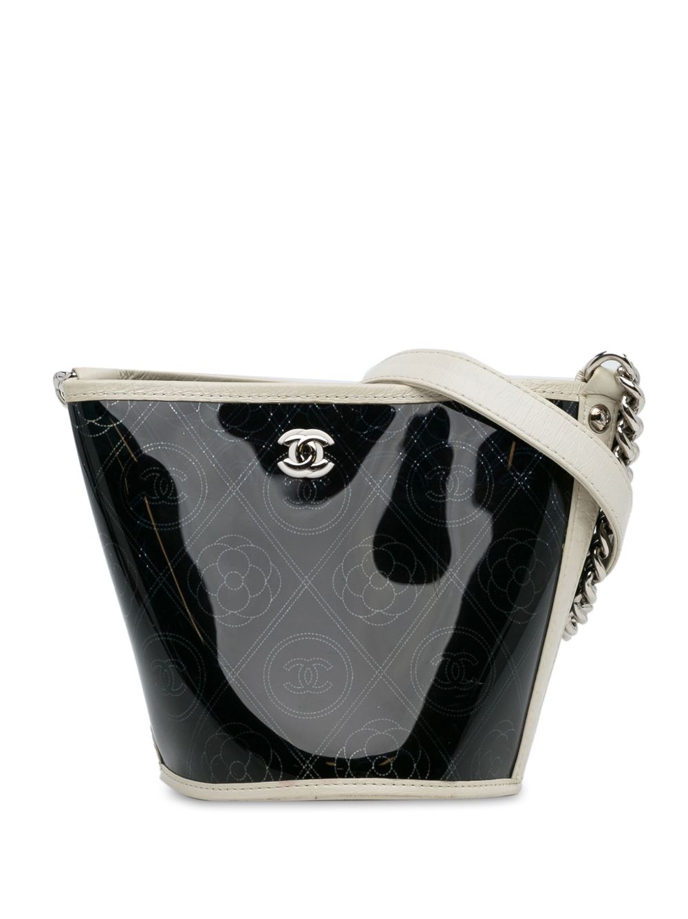 CHANEL Pre-Owned PVC Camellia 水桶包（2018年典藏款） - 黑色