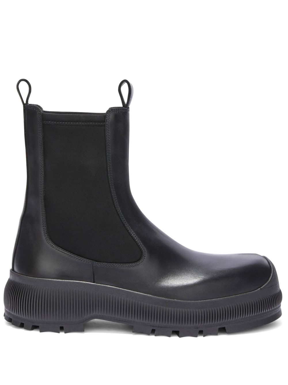 Jil Sander 皮质切尔西靴 - 黑色