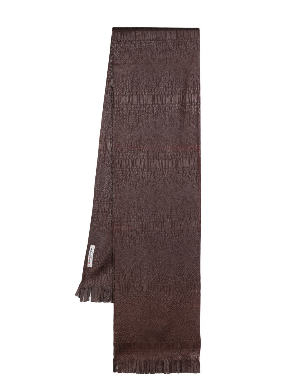 Saint Laurent Pre-Owned 纹理真丝混纺围巾（1990年代典藏款） - 褐色