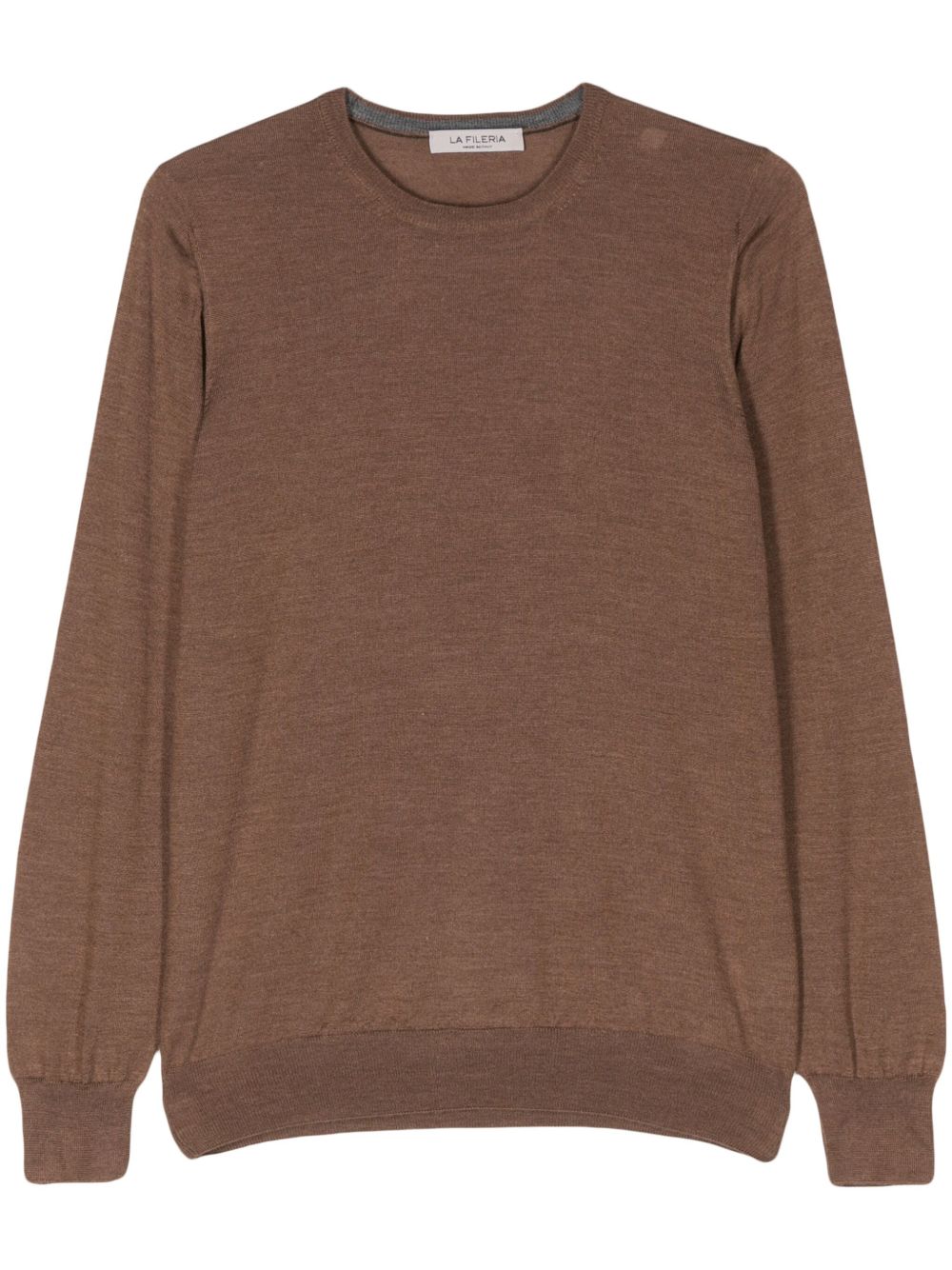 Fileria fine-knit brushed jumper - 褐色
