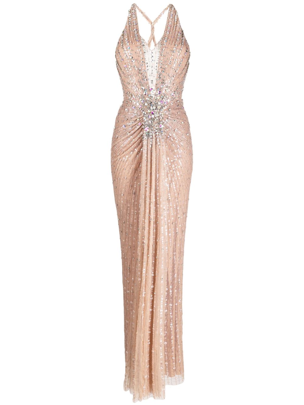 Jenny Packham Lana 晶饰连衣裙 - 中性色