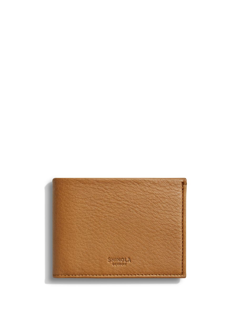 Shinola Slim 粒面皮质对折钱包 - 褐色