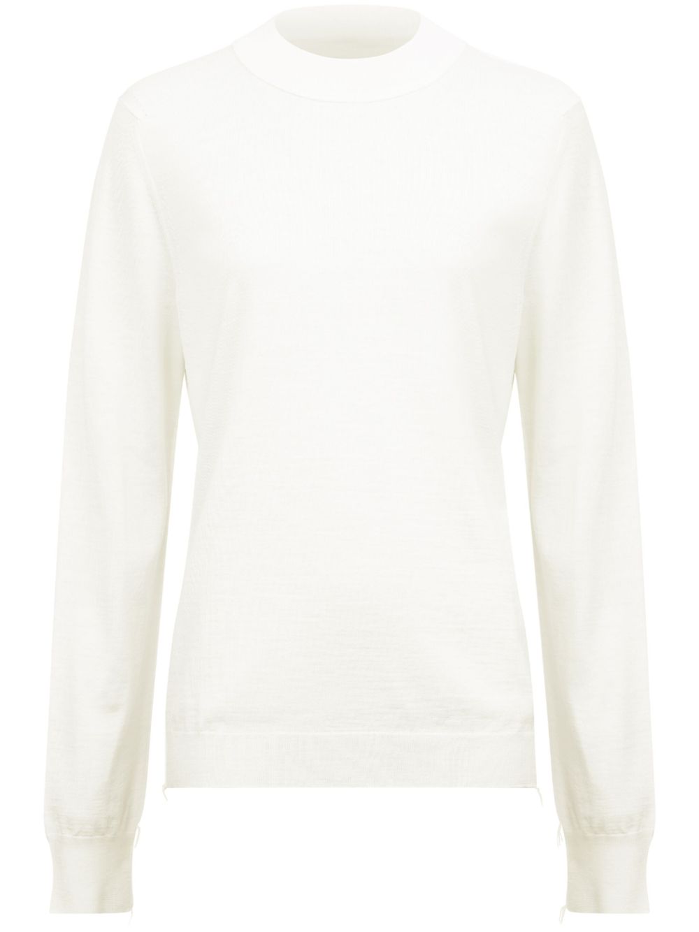 Maison Margiela 罗纹边羊毛毛衣 - 白色