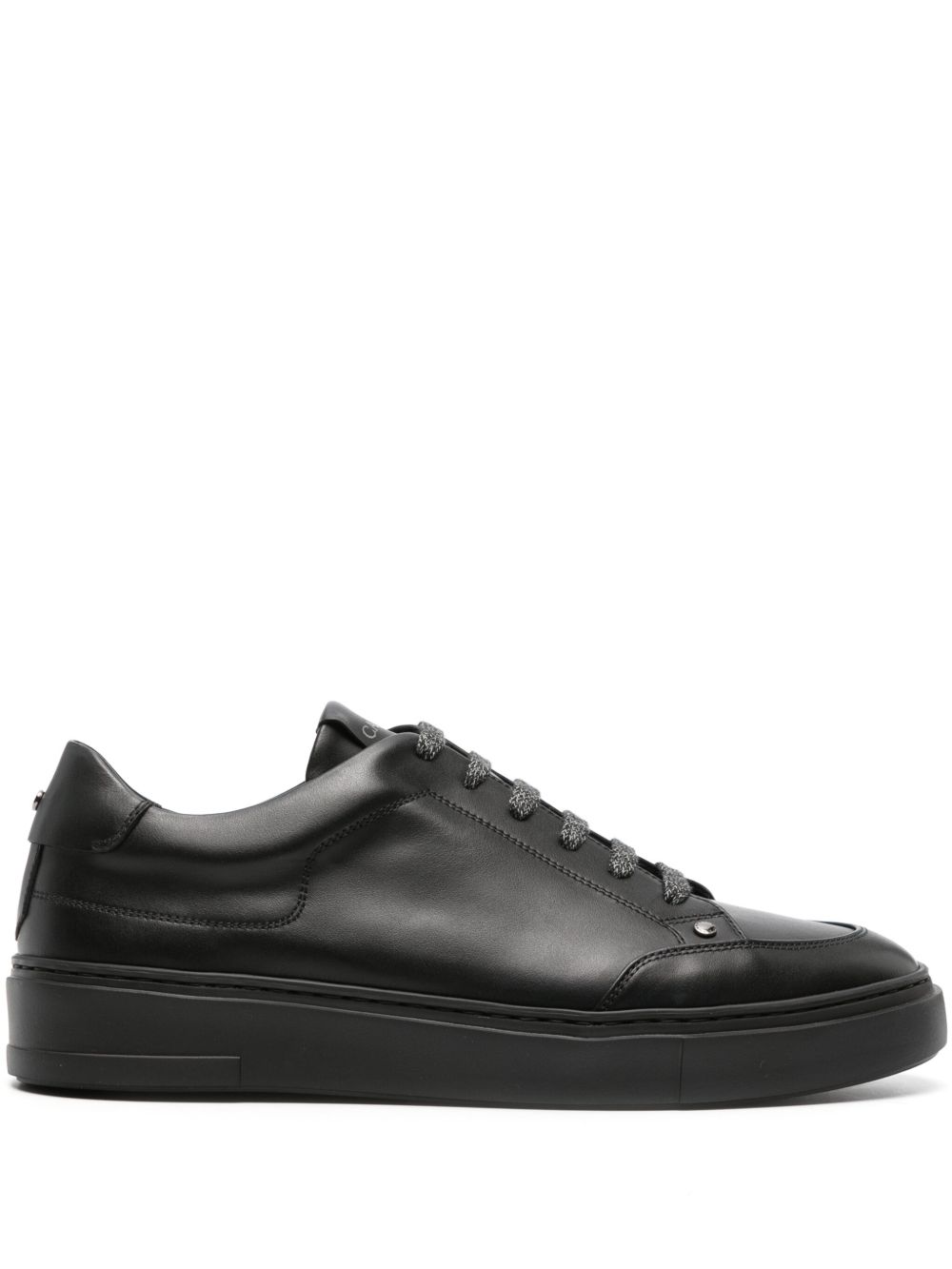Canali 皮质低帮运动鞋 - 黑色