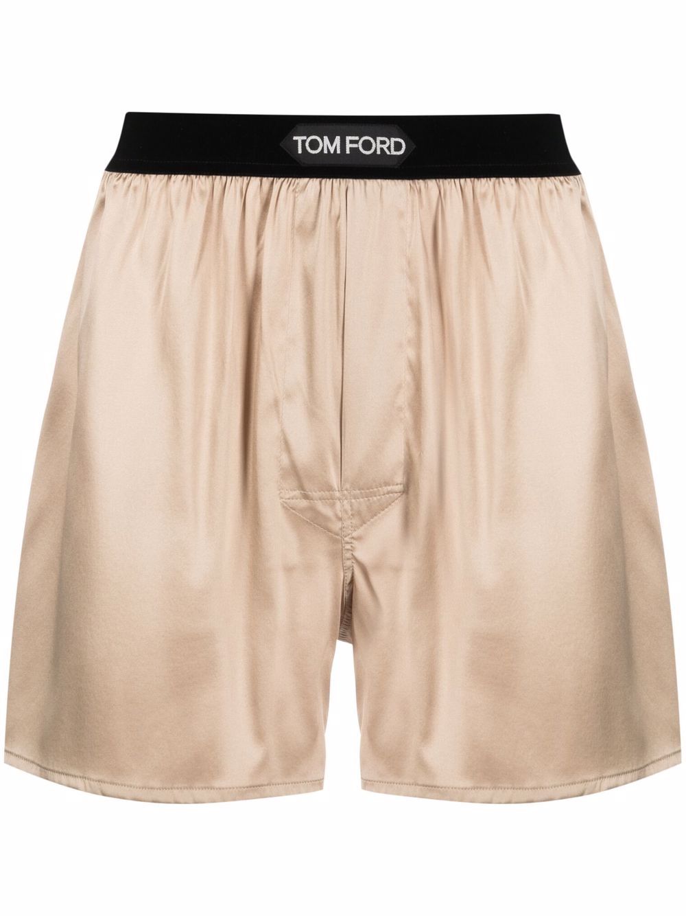 TOM FORD logo腰边真丝四角裤 - 中性色