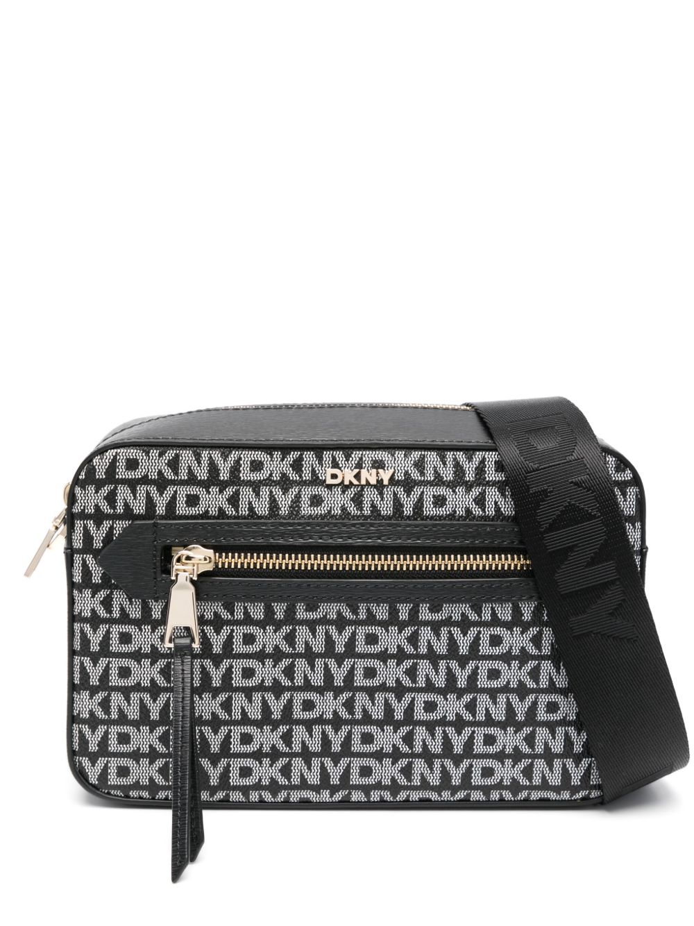 DKNY Bryant Ave 经典印花图案斜挎包 - 黑色