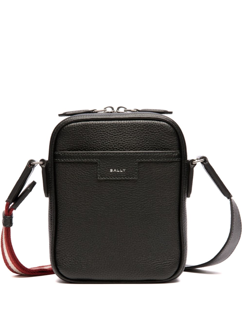 Bally logo印花皮质邮差包 - 黑色