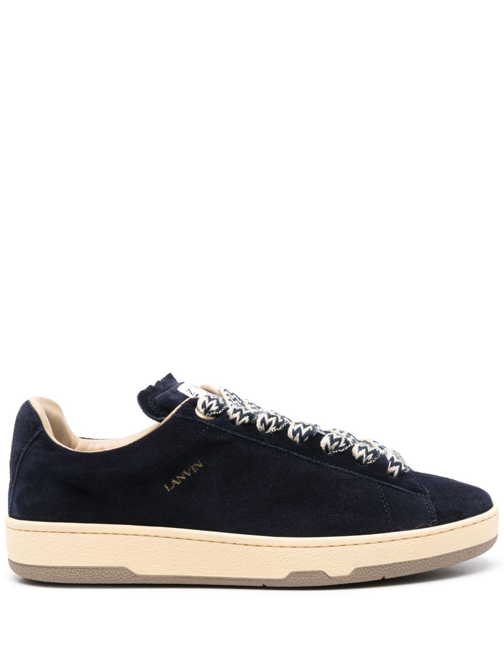 Lanvin Curb Lite 绒面皮运动鞋 - 蓝色