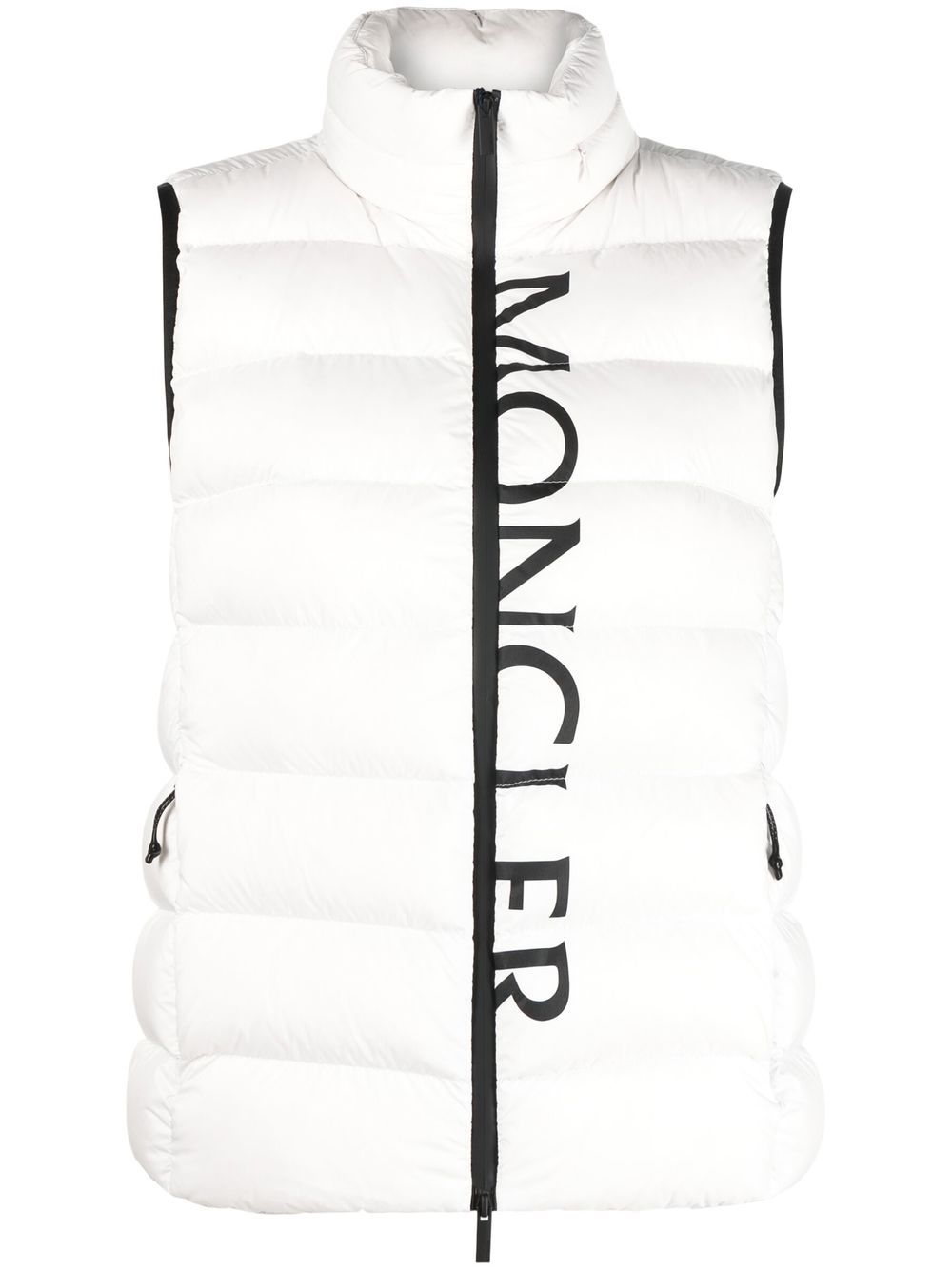 Moncler logo印花填充马甲 - 白色
