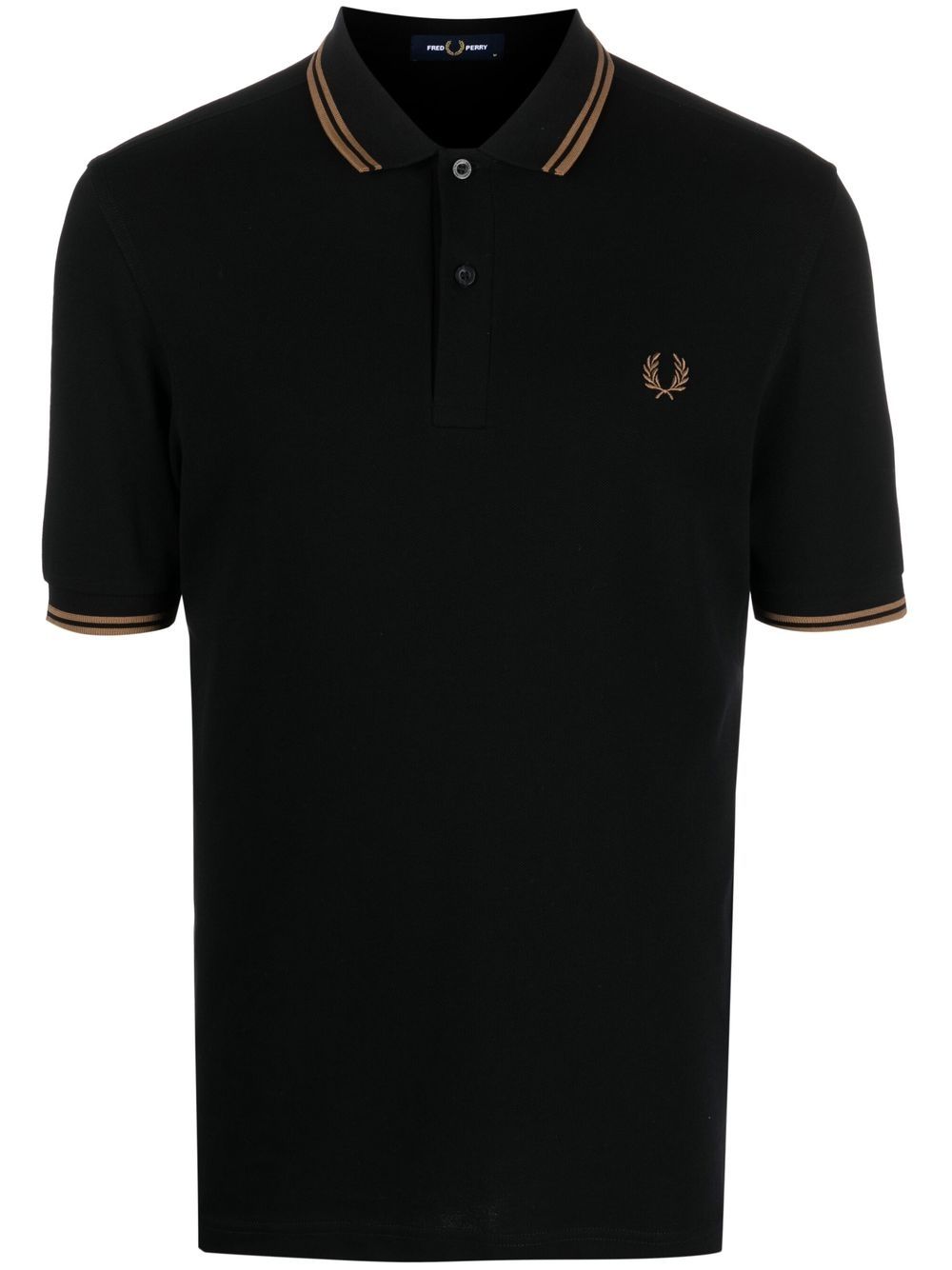 Fred Perry logo刺绣polo衫 - 黑色