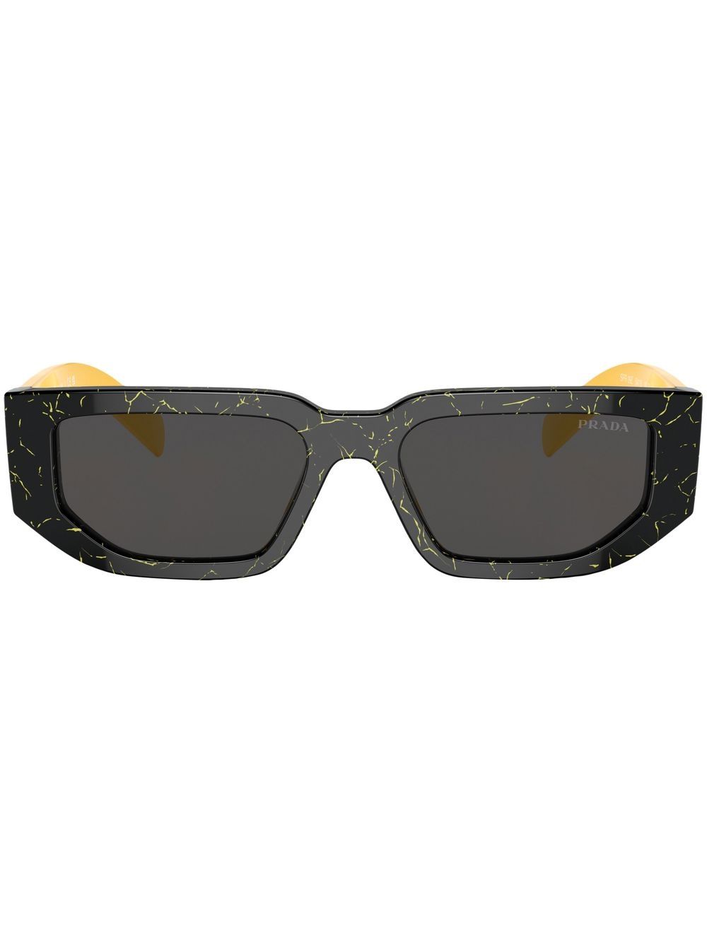 Prada Eyewear 双色logo镜腿太阳眼镜 - 黑色