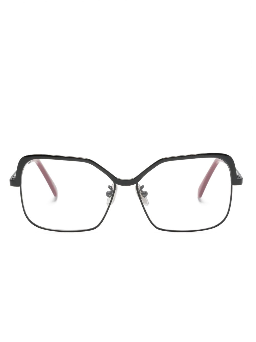 Marni Eyewear logo凹面压花方框太阳眼镜 - 黑色