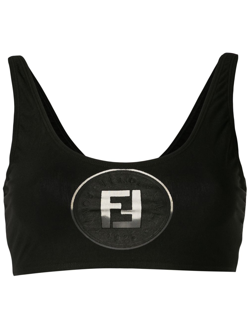 Fendi Pre-Owned 芬迪 logo半透明比基尼上装 - 黑色