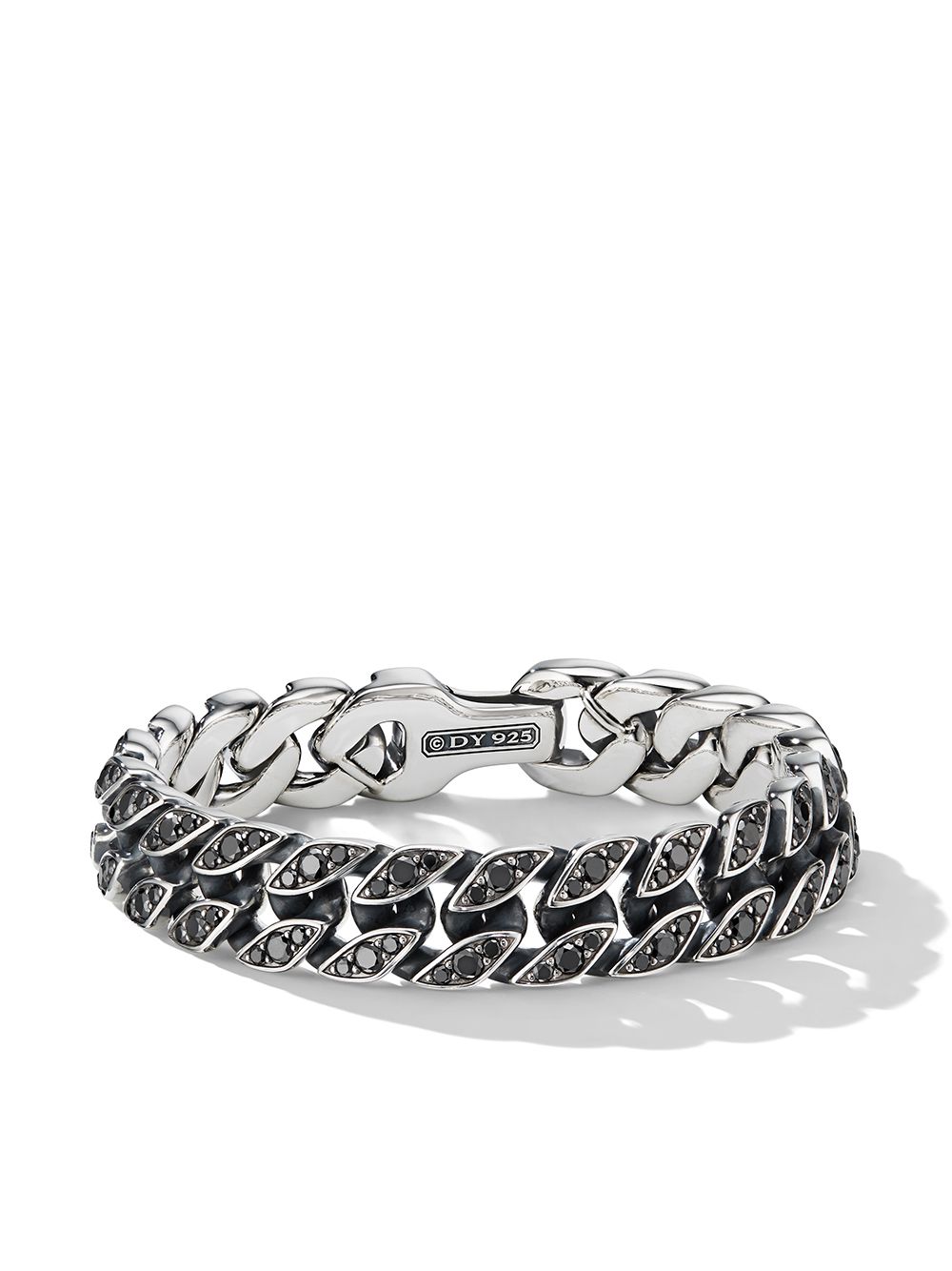 David Yurman 纯色钻石链式手链 - 银色