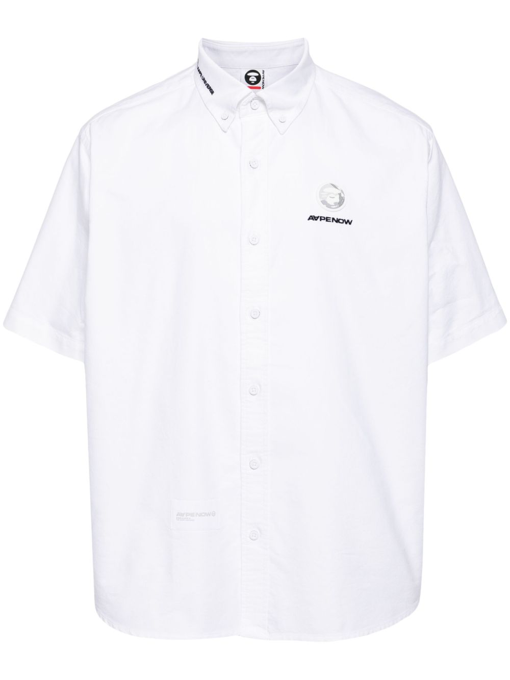 AAPE BY *A BATHING APE® logo贴花棉衬衫 - 白色